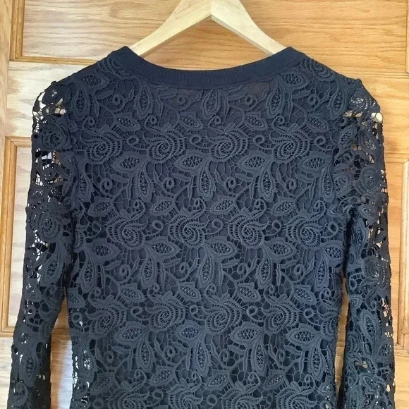 WILFRED Black Floral Lace Cocktail Dress Size XS - Picture 6 of 13
